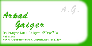 arpad gaiger business card